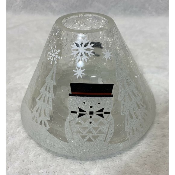 Yankee Candle Jackson Frost Crackle Glass Medium/Large Jar Shade